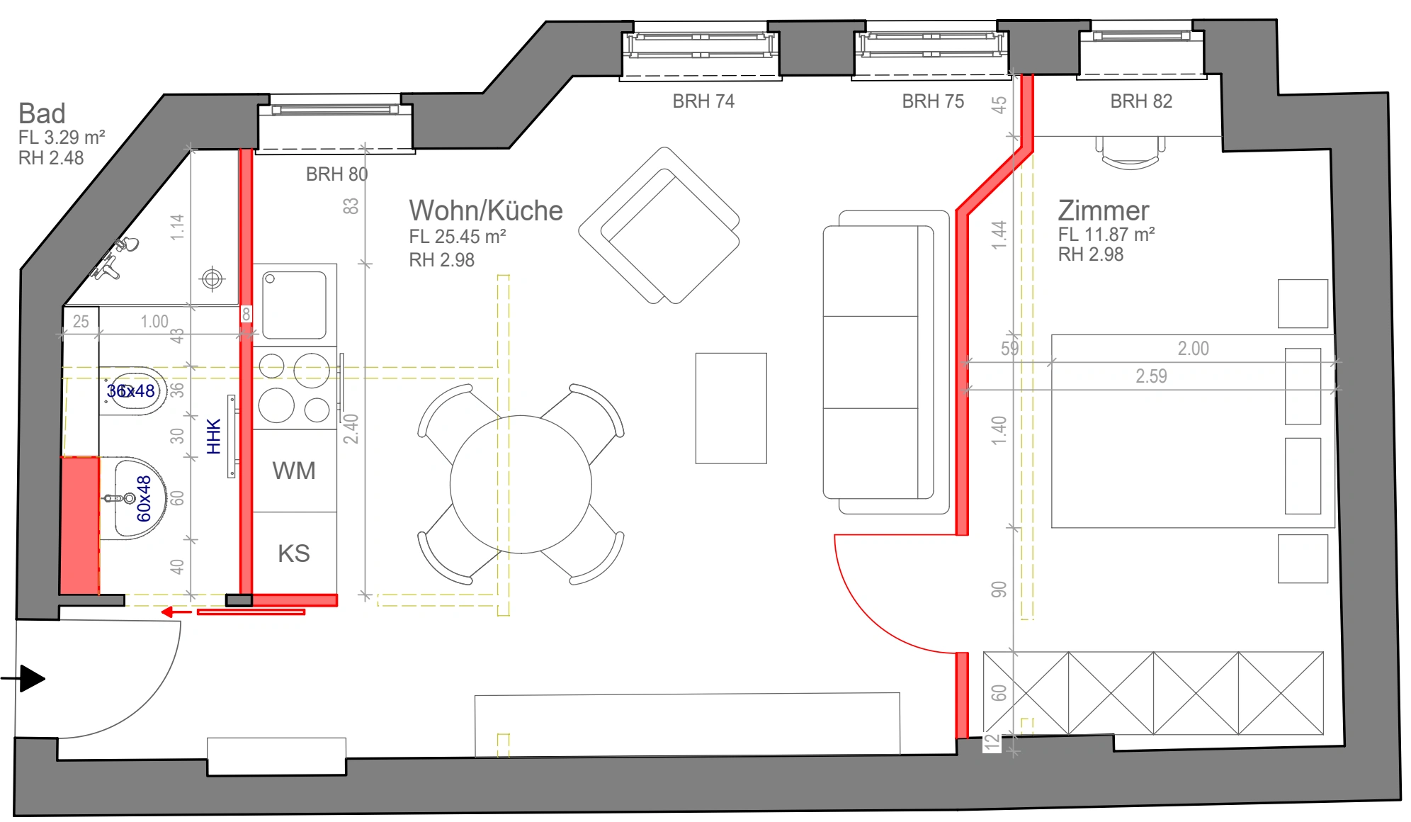 Floor plan - Living within 40 m²