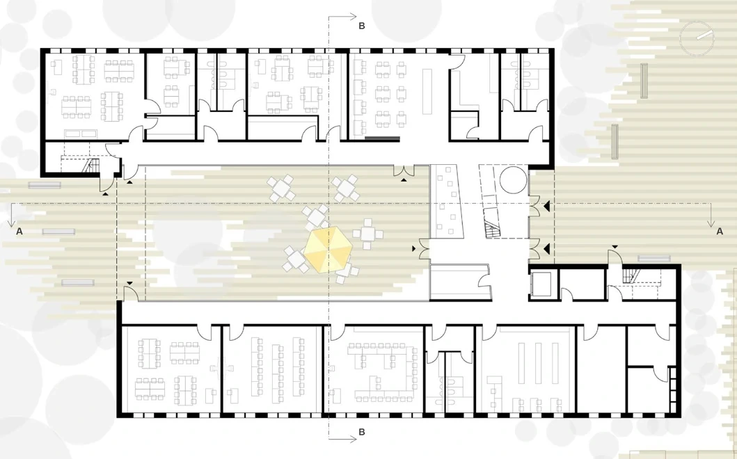 Floor plan - School and courtyard