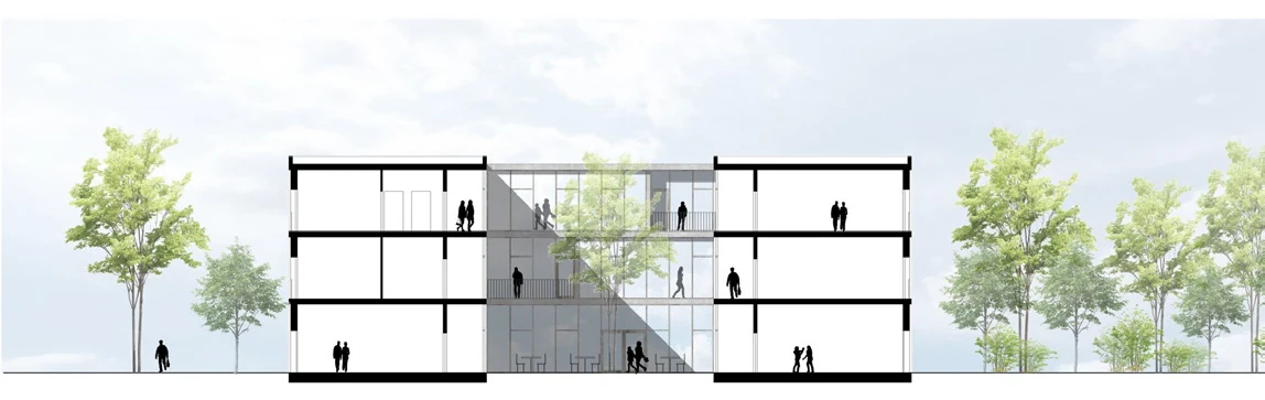 Sections - Building and courtyard