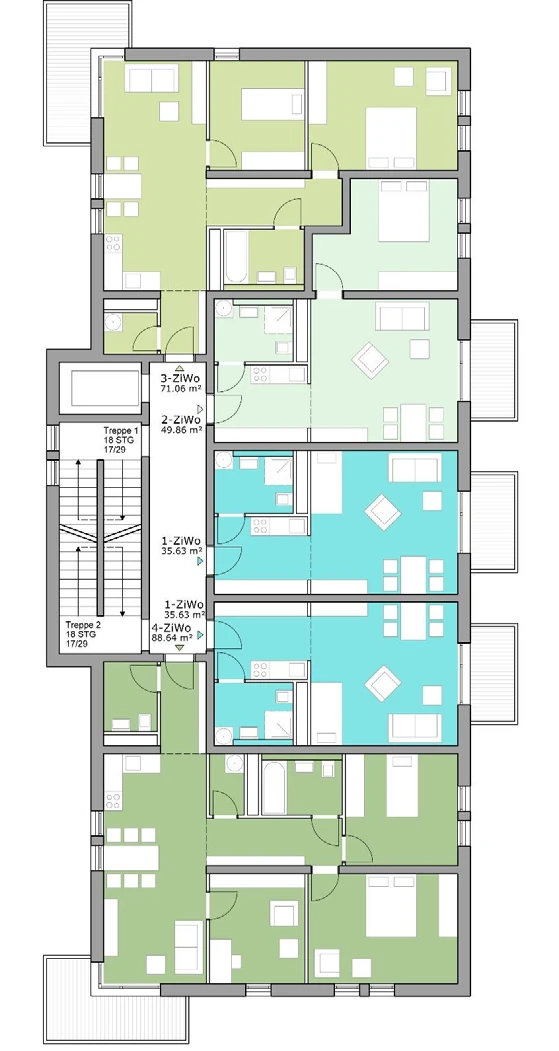 Grundriss - Wohnungstypen