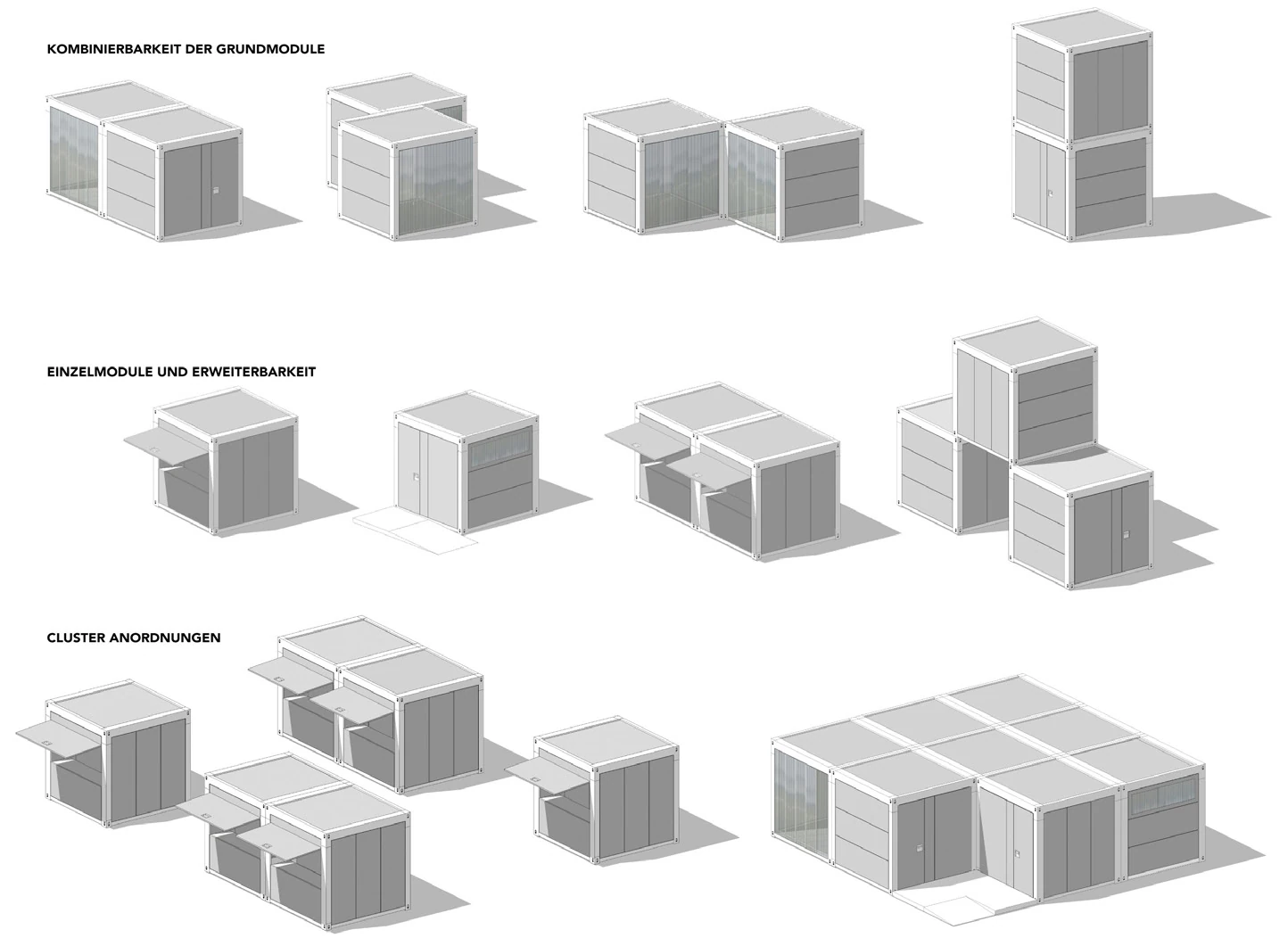 Axonometrien - Kombinationen des Moduls