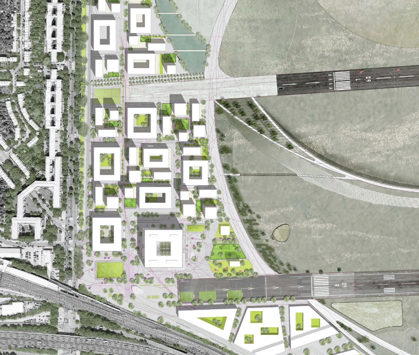 Site plan - Library and city
