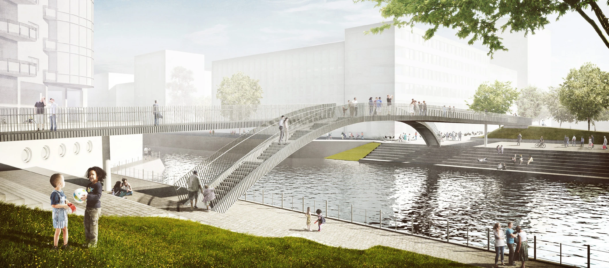 Visualisierung - Brücke und Uferraum