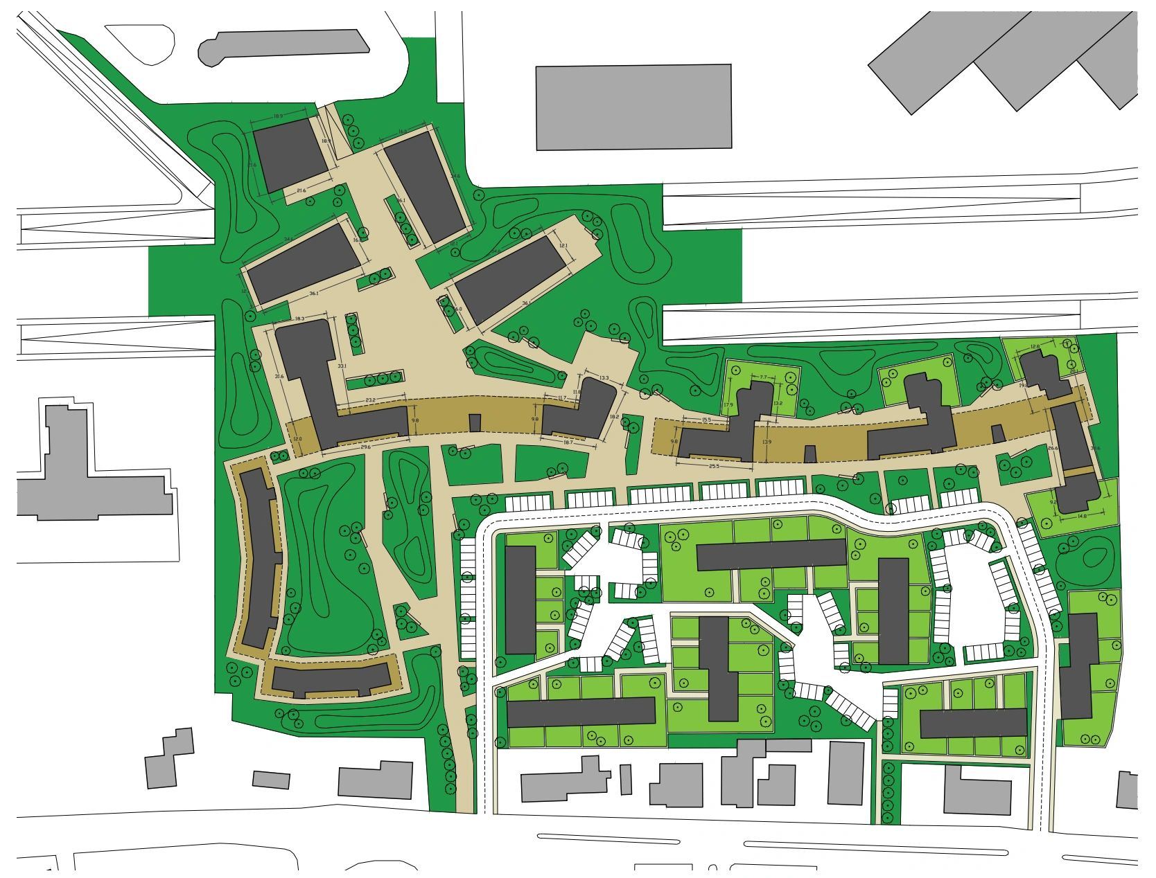 Lageplan - Städtebauliche Intervention